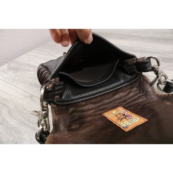 Tribe America Crossbody Waist Bag Fringe Brown Leather - Picture 7 of 10